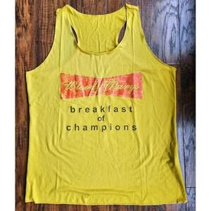 NWOT Yellow Racerback Tank Top Bloody Marys Breakfast of Champions Size XL